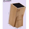 Lacers Purpleline bambuko virtuvinių peilių blokas su lanksčiu šerelių įdėklu, peilių laikiklis visų dydžių peiliams, 160 x 110 x 245 mm, tvirtas dizainas, vietą taupantis ir patvarus peilių stovas