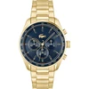 Lacoste Boston Collection vyriškas chronografas kvarcinis laikrodis su odiniu arba nerūdijančio plieno grandinėlės arba tinklelio dirželiu