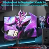 Lalasis Displayport kabelis 1.4 5 m, Dp į Dp kabelis nailono pynė palaiko 8k@60hz, 4k@144hz/120hz, 2k@240hz G-sync&freesync/hdr10/hdcp 2.2/32.4 Gbit/s Displayport kabelis, skirtas žaidimų monitoriaus vaizdo plokštei