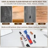 Laminato remonto rinkinys, 11 spalvų parketo remonto rinkinys su kaitinimo rašikliu, vinilo grindys, baldai, kieto vaško remonto rinkinys, retušavimo žymeklis įbrėžimams, skylėms, įtrūkimams, skylėms medinėms grindims, spintelė