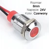Led indikatoriaus lemputė 8mm 24v raudona