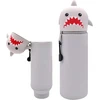 Lewbdf silikoninis penalas, minkšto silikono penalas, kawaii penalas, kawaii penalas, pastatomas penalas, rašiklių laikiklis mergaitėms berniukams, shark, kawaii penalas