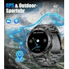 Lige išmanusis laikrodis vyrams, 1.43 colio Amoled jutiklinis ekranas su Gps/kompasu/oro slėgiu/aukščiu, 500 Mah baterija/170+ sporto režimų, 5atm atsparus vandeniui fitneso laikrodis su 24/7 širdies ritmo ir miego stebėjimu