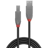 Lindy 36672 Usb 2.0 Type A į B kabelis, Anthra Line - juodas, 1 m