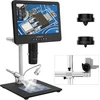 Linkmicro Lm249ms 3 lęšių skaitmeninis mikroskopas Hdmi su 10 colių ekranu 2000x Uhd 2160p 3d Lcd skaitmeninis mikroskopas litavimui su 13 colių metaliniu stovu suaugusiems Pcb remontui Smd, Usb monetų mikroskopas