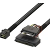 Linkup vidinis 12g u.2 kabelis (85ohmz pcie3.0 mini sas hd į u.2 / sff-8643 į sff-8639 kabelis) su sata maitinimu - 1.2m/4 pėdos
