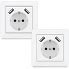 Lizdai su usb, (maks. 5 v 3.4 a) schuko lizdas usb įmontuota sistema 55 grynai balta blizgi sieninė rozetė tik 32 mm gylio (usb c balta (3.4 a))