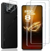 Locofun Ekrano apsauga, skirta Asus Rog Phone 8 / Rog Phone 8 Pro, grūdintas stiklas, 9h kietumo grūdinto stiklo plėvelė ir kameros apsaugos plėvelė [2+2 vnt.], apsauginė ekrano apsauga nuo įbrėžimų