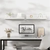 Loftplus sieninė lentyna, be gręžimo, 4 vnt. rinkinys, baltos akrilinės sieninės lentynos knygoms ir nuotraukoms, namų dekoravimui, plaukiojanti lentyna virtuvei, voniai, biurui, svetainei (32 x 10 x 8 cm)