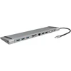 Logilink Ua0373 - Usb 3.2 (gen 1) dokas su 11 prievadų ir Pd (power Delivery) 100 W, 3 x Usb / 2 x Hdmi / 1 x Vga / 1 x kortelių skaitytuvas / 1 x Rj45 / 1 x 3.5 mm / juodas, sidabrinis