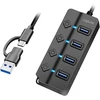 Logilink Ua0419 Usb 3.2 Gen1 šakotuvas su 4 prievadais ir įjungimo/išjungimo jungikliu (kiekvienam prievadui)