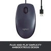 Logitech B100 pelė su laidu, Usb jungtis, 800 Dpi optinis jutiklis, 3 mygtukai kairiarankiams ir dešiniarankiams, Pc / Mac - juoda