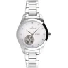Lorenz - Klasikinis automatinis moteriškas laikrodis - Modelis Diva Automatic 030262aa - Laikrodis su deimantais ciferblate ir rokeriu - Plieninė apyrankė, sidabrinė/juoda, klasikinis, sidabrinis / juodas, klasikinis