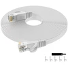 Modemas Lovicool Cat6 plokščias tinklo kabelis ethernet 8 metrų lan kabelis interneto kabelis suderinamas su komutatoriumi maršrutizatoriumi modemu patch panel pc didelio greičio gigabitinis rj45 1000mbit/s (baltas)
