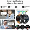 Loyewaier išmanusis laikrodis vyrams su bluetooth skambučiais, 1.39 colio fitneso laikrodis, atsparus vandeniui sportinis išmanusis laikrodis su kraujo deguonies, miego ir širdies ritmo monitoriumi, ruda odine apyranke, aktyvumo sekiklis, skirtas android