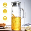 Lthermelk stiklinė karafa 1.5 l, karafa su dangteliu ir snapeliu 1.5 litro šalto arba karšto vandens ąsotis naminei šaltai arbatai ir sultims