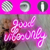 Lufeis neoninis ženklas, good vibe only, akrilinis neoninis šviestuvas, usb neoninis ženklas, neoninis 3d sienos dekoravimas, led neoninis šviestuvas, miegamojo sienos dekoravimui, barui, vestuvių dekorui, įsimylėjėlių dovana