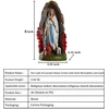 Lurdo Dievo Motinos statula - 20 cm derva statula - Šventosios Bernadetės ir Marijos statulos skulptūra su rankomis dažyta - Ideali religinė dovana krikštynoms, komunijai, Sutvirtinimui, vestuvėms