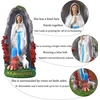 Lurdo Dievo Motinos statula - 20 cm derva statula - Šventosios Bernadetės ir Marijos statulos skulptūra su rankomis dažyta - Ideali religinė dovana krikštynoms, komunijai, Sutvirtinimui, vestuvėms