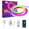 Luxonic 2m bluetooth led neoninės lempos su programėlės nuotolinio valdymo pulteliu ip65 atspari vandeniui lanksti neoninė led juosta rgb ic led neoninė lemputė žaidimų kambariui lauko dekoravimui