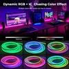 Luxonic 2m bluetooth led neoninės lempos su programėlės nuotolinio valdymo pulteliu ip65 atspari vandeniui lanksti neoninė led juosta rgb ic led neoninė lemputė žaidimų kambariui lauko dekoravimui