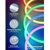 Luxonic 2m bluetooth led neoninės lempos su programėlės nuotolinio valdymo pulteliu ip65 atspari vandeniui lanksti neoninė led juosta rgb ic led neoninė lemputė žaidimų kambariui lauko dekoravimui