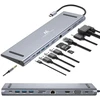 Maclean Mctv-850 11-in-1 Usb C 3.1 doko stotelės adapteris su Hdmi / 3x Usb 3.0 / Usb-c maitinimo šaltiniu / Pd (power Delivery) / Vga 1900 x 1200 @ 60hz / Rj-45 / 3.5 mm audio prievadu / Sd/tf kortelių skaitytuvu