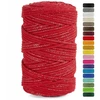 Macrame Raudonas pintas medvilninis virvelis makramė 5mm su sidabro siūlu