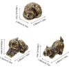 Magiclulu 3 miniatiūrinių kačių statulėlių rinkinys, pagamintas iš žalvario, kačių dekoracija, kačių skulptūra, kačių ornamentai, kačių figūrėlė, kačių formos dekoracija, dekoratyvinė kačių dekoracija ir stabili