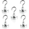 Magnetastico® | 5 neodimio N35 magnetiniai kabliukai 20 mm Ø | Laikymo galia 9,0 kilogramai | 5 neodimio kabliukai su cinko danga ir labai stiprūs