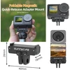 Magnetinis greito atleidimo adapterio laikiklis, suderinamas su Dji Action 4/3/2, sulankstoma adapterio plokštelės prailginimo priedai, suderinami su Osmo Action2/action3/action4