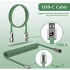 Mambasnake C01 spiralinis klaviatūros kabelis, profesionalus spiralinis Usb-c kabelis mechaninėms klaviatūroms, Type-c į Usb-a kabelis su nuimama metaline aviacine jungtimi, Tpu skirtas žaidimų klaviatūroms, Pc, Mac, kompiuteriui - žalias