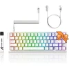 Mambasnake x Attack Shark X68he mechaninė klaviatūra su Rapid Trigger Magnetic Switch, 0,01 mm reguliuojamas aktyvavimas, laidinė 60% žaidimų klaviatūra su spiraliniu kabeliu, 8 Khz, Socd (baltas Contours)