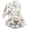 Margarete Steiff Steiff Hoppie triušis, 18 cm pliušinis zuikutis su lanksčiomis ausimis, minkštas žaislas vaikams, švelnūs draugai, judinamas ir plaunamas, šviesiai pilkas (080463)