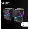 Kompiuterio kolonėlės Mars Gaming Msh, rgb flow žaidimų kolonėlė, apversti garsiakalbiai ir 10 w 3d erdvinis garsas, kompaktiška kolonėlė su garso reguliavimu, universali 3,5 mm lizdo jungtis, juoda