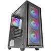 Marsgaming mc-air, atx korpusas, 4 x frgb rainbow 120 mm ventiliatoriai, tinklinis priekinis skydelis, pilnas grūdinto stiklo šoninis langas, dvigubos kameros sistema, palaiko vandens aušinimą, juodas