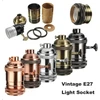 Masunn e26/e27 retro vintage edison pramoninis lemputės laikiklio pagrindas su jungikliu, bronzinis