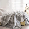 Medvilninis pledas 150x200 Zwoltex, storas, dovana, kalėdinė dovana, languotas pilkas