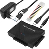 Kietasis diskas Meiriyfa usb 3.0 į sata/ide konverterio adapteris, ide sata į usb + type c išorinio kietojo disko adapterio duomenų perdavimo konverterio rinkinys, skirtas 2,5"/3,5" sata hdd/ssd ir ide hdd su 12v/2a maitinimo šaltiniu