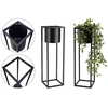 Metalinis gėlių stovas vazonui dėžutei Loft juodas 50 cm