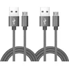 Micro Usb kabelis, 2 vnt., 0.6m, nailono pynė, greitas įkrovimas