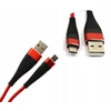 Micro Usb kabelis su pynimu - raudonas nailonas Hq 1m