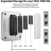 Minisopuru Iexpandmate Mini218b Pro Mac mini M4 dokas su 10 gbps usb c/a, tf/sd, usb a 2.0, mac mini hub'as ir stovas su m.2 nvme ssd (nepridedamas), skirtas mac mini m4 ir m4 pro 2024