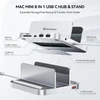 Minisopuru patobulintas mac mini dokas palaiko 10 gbps usb c/a, tf ir sd, audio lizdą, mac mini hub ir stovas su m.2 nvme ssd (nepridedamas), skirtas mac mini m2/m1 (netinka mac mini m4)