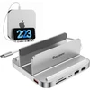 Minisopuru patobulintas mac mini dokas palaiko 10 gbps usb c/a, tf ir sd, audio lizdą, mac mini hub ir stovas su m.2 nvme ssd (nepridedamas), skirtas mac mini m2/m1 (netinka mac mini m4)