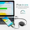 Minlu 60w Usb įtraukiamas įkrovimo laidas 5-in-1 su duomenų perdavimu