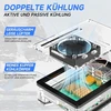 Miuzei dėklas, skirtas raspberry pi 5, rasberry pi 5 dėklas su 4 variniais radiatoriais ir 40 x 10 mm pwm ventiliatoriumi, aktyvios ir pasyvios šilumos išsklaidymo balansas, skirtas raspi 5 4gb 8gb, skaidrus akrilas