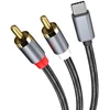 Mmobiel rca į usb-c audio kabelis - type-c į 2 rca male y skirstytuvas išmaniesiems telefonams, planšetiniams kompiuteriams, garsiakalbiams - 1.2 m