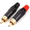 Moborest rca kištuko adapteris audio phono paauksuotas litavimo kištukas rca male 2 vnt rca male-juodas-2p