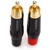 Moborest rca kištuko adapteris audio phono paauksuotas litavimo kištukas rca male 2 vnt rca male-juodas-2p